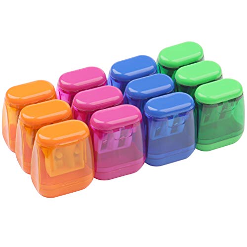 kuou 12 pcs Pencil Sharpener, Dual Hole...