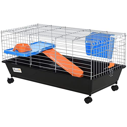 PawHut Small Animal Cage Rabbit Guinea Pigs Chinchil...