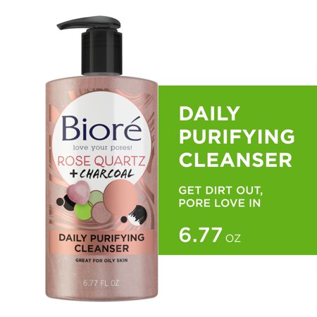 Bioré Rose Quartz + Charcoal Daily Face Wash,