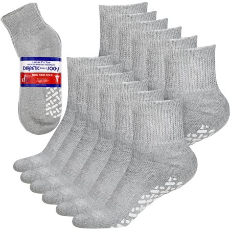 Debra Weitzner Diabetic Socks for Mens Womens Loose Fit Non-Binding Cotton Crew Socks