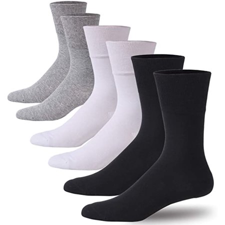 L&M 12 Pairs Diabetic Crew Socks Unisex