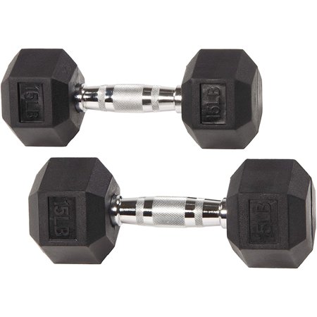 Sporzon! Rubber Encased Hex Dumbbell