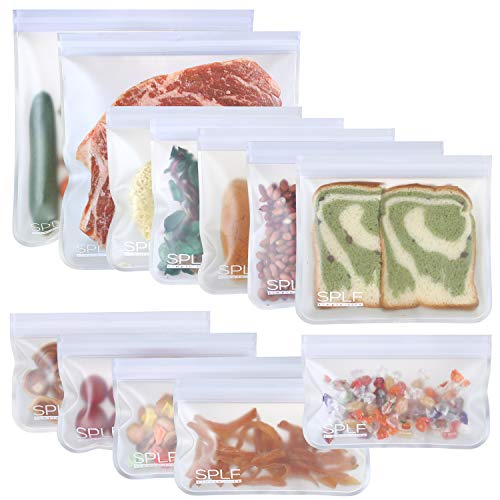 VEHHE 20 Pack Reusable Storage Bags (2 Gallon Ziplock Bags + 6 Reusable  Snack Bags + 6 Reusable Freezer Bags + 6 Sandwich Bags) Leakproof Food Bags