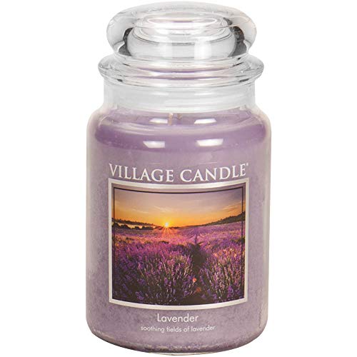 Village Candle Lavender Large Glass Apothecary Jar S...