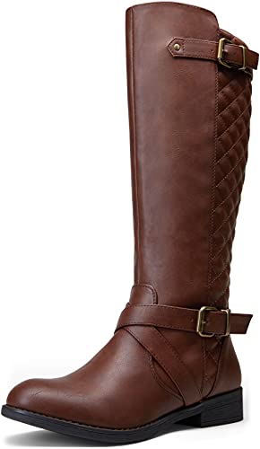 Jeossy Women's 50 Knee High Riding Boots Metal Buckl...