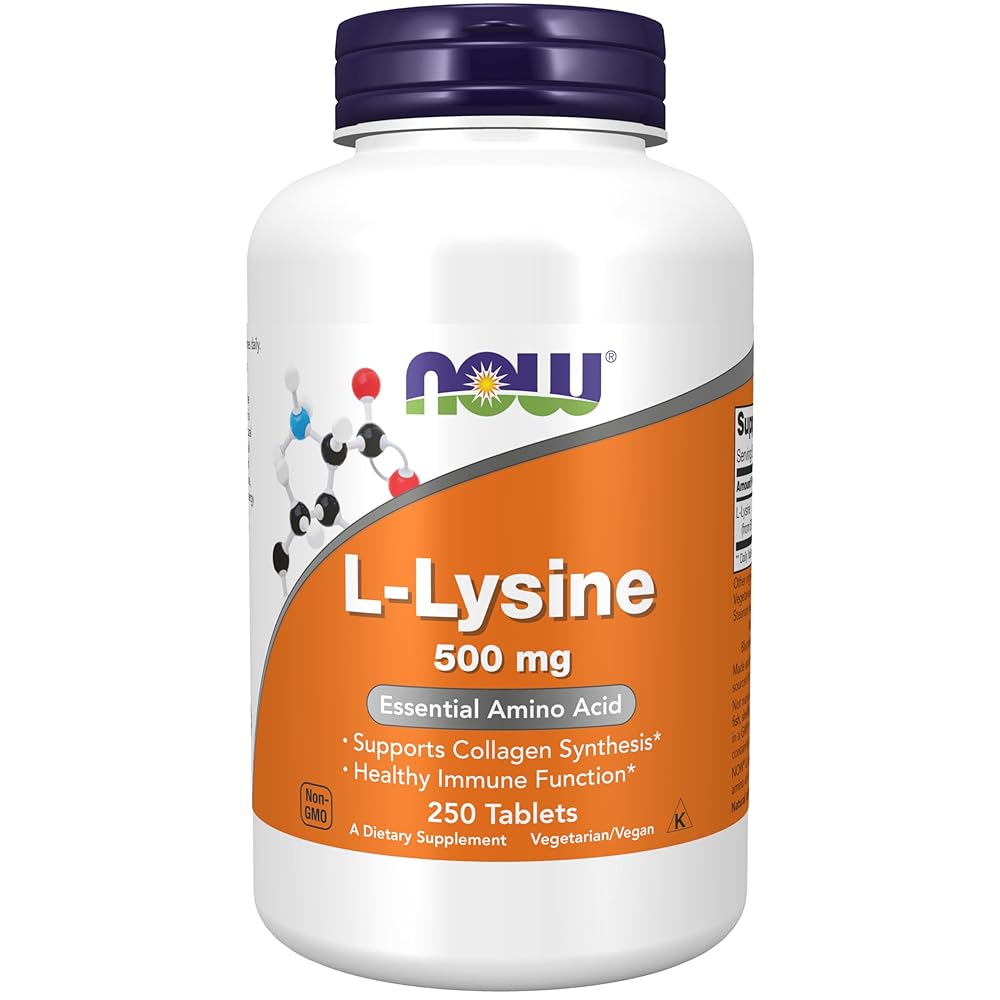 NOW L-Lysine 500mg Amino Acid Tablets