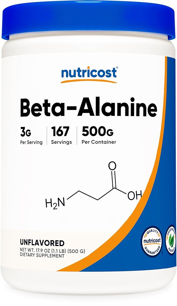 Nutricost Beta Alanine Powder - 500g, Gluten-Free